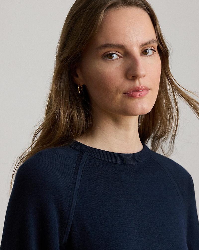 Maglia a girocollo a mantella — Blu navy Lauren