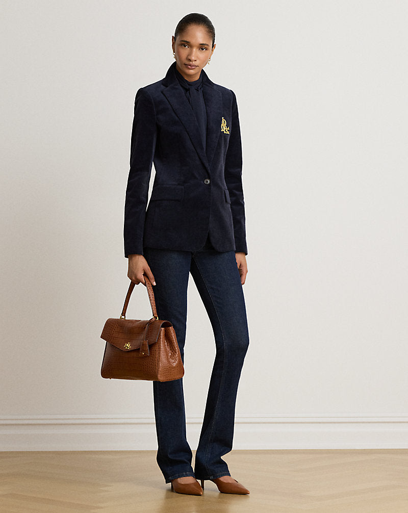 Blazer con ricamo in filo di metallo — Blu navy Lauren