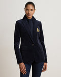 Blazer con ricamo in filo di metallo — Blu navy Lauren