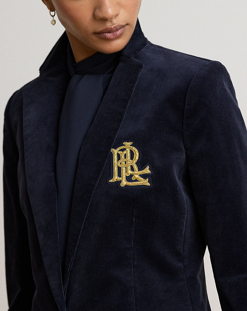 Blazer con ricamo in filo di metallo — Blu navy Lauren