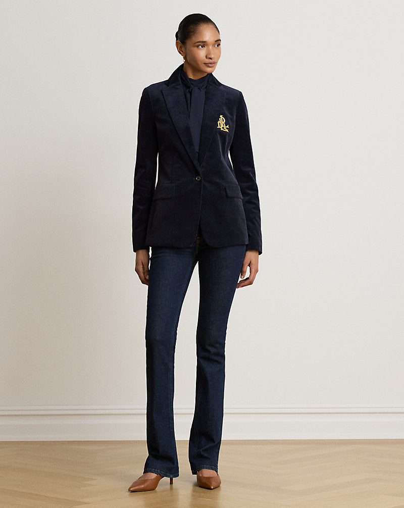 Blazer con ricamo in filo di metallo — Blu navy Lauren