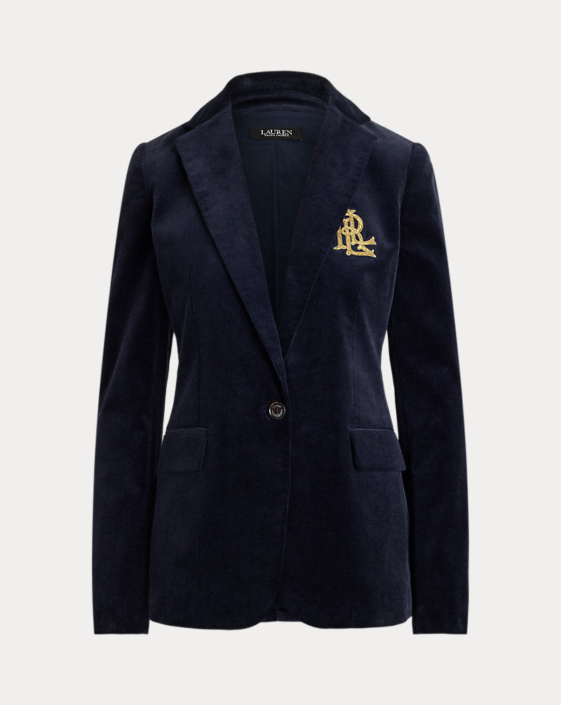 Blazer con ricamo in filo di metallo — Blu navy Lauren