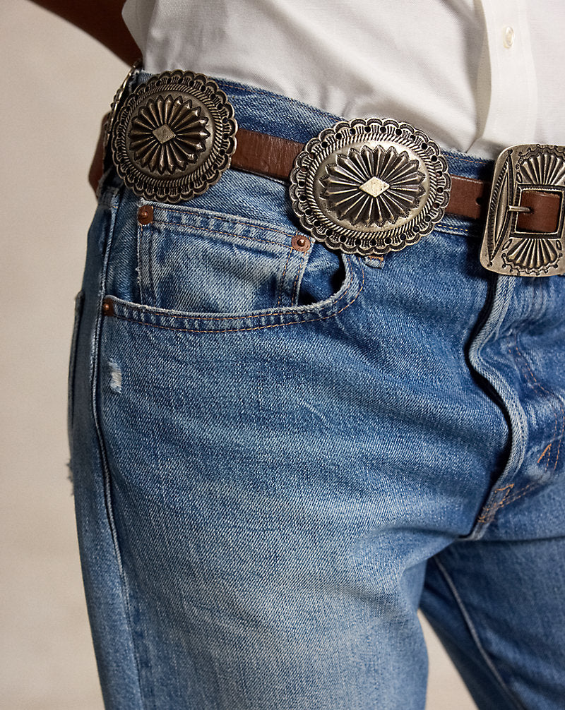 Jeans Relaxed Straight a vita alta — Trattamento Lebec