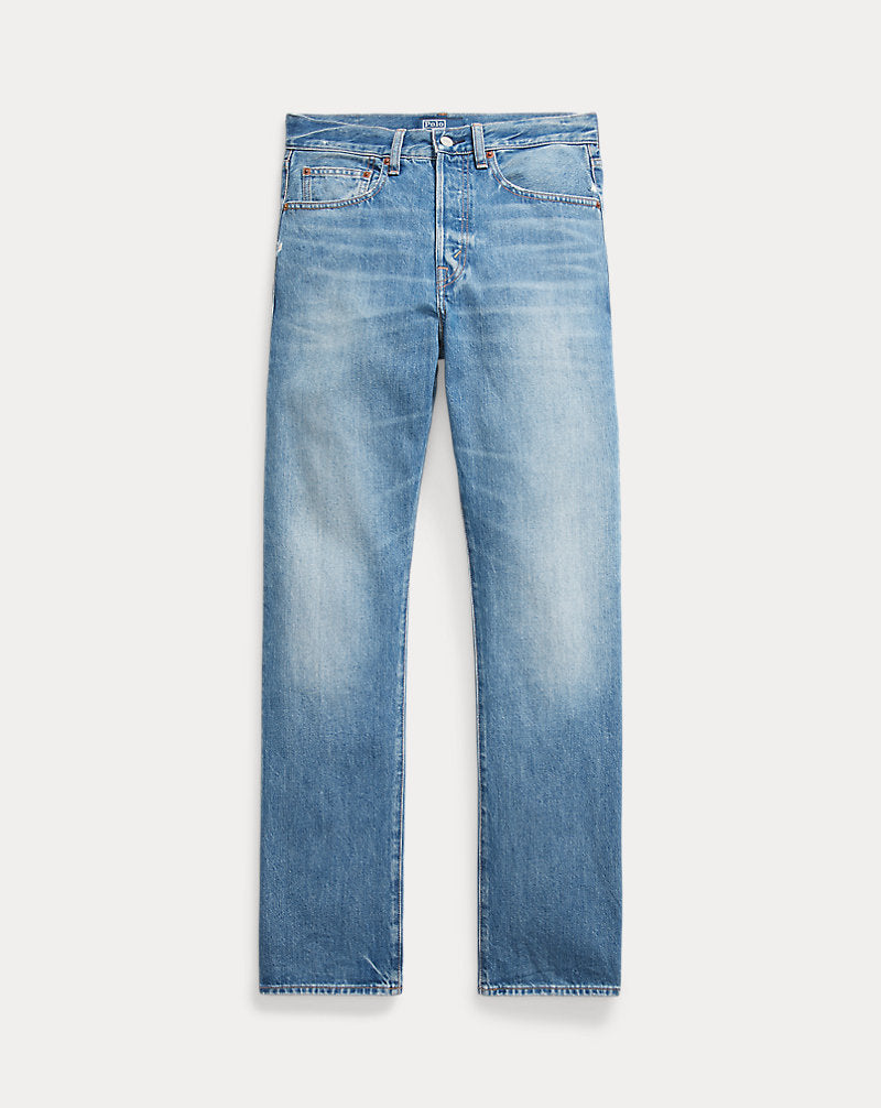 Jeans Relaxed Straight a vita alta — Trattamento Lebec