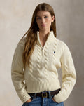 Maglia in lana e cashmere a trecce — Panna