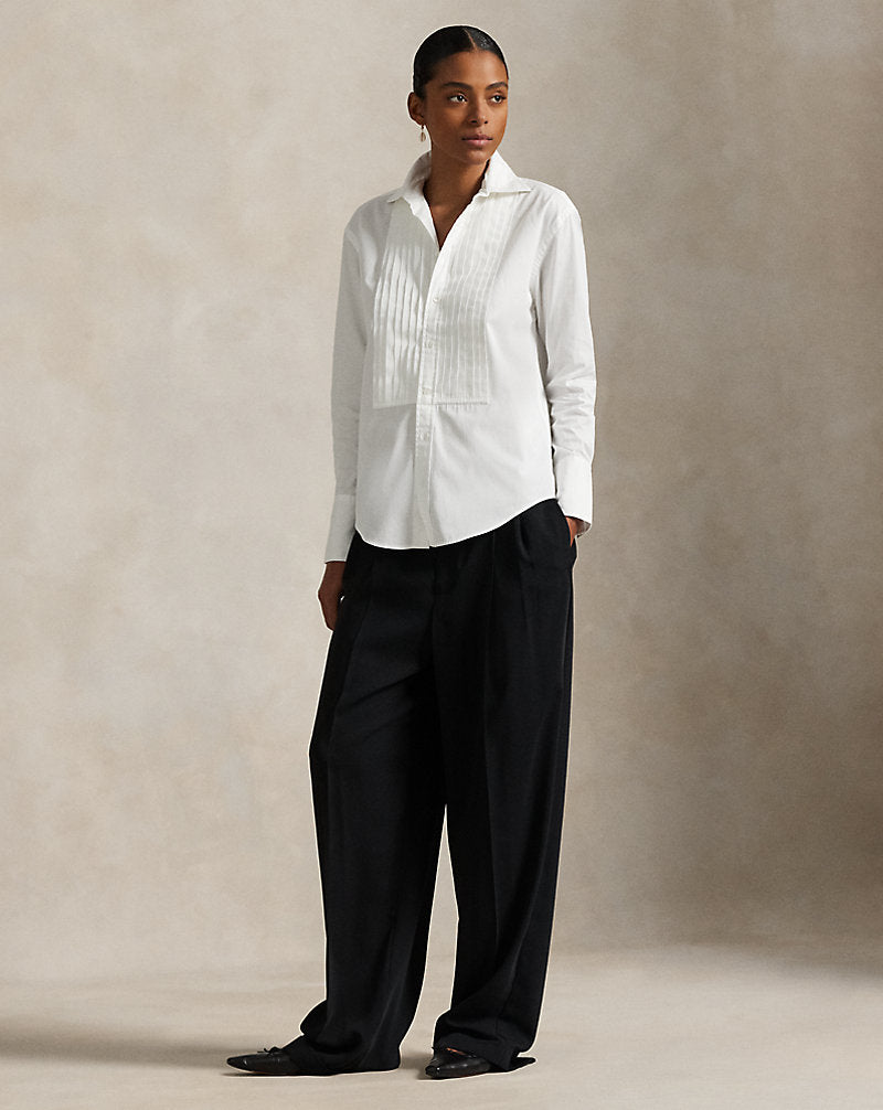 Camicia da smoking in cotone — Bianco