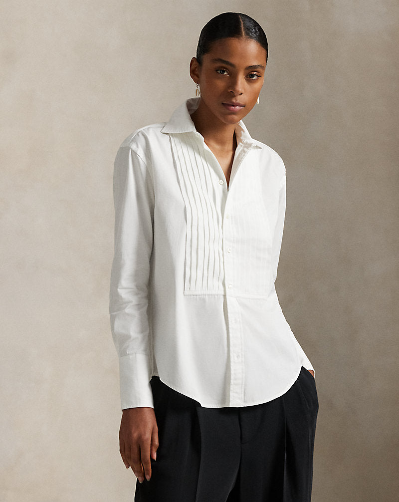 Camicia da smoking in cotone — Bianco