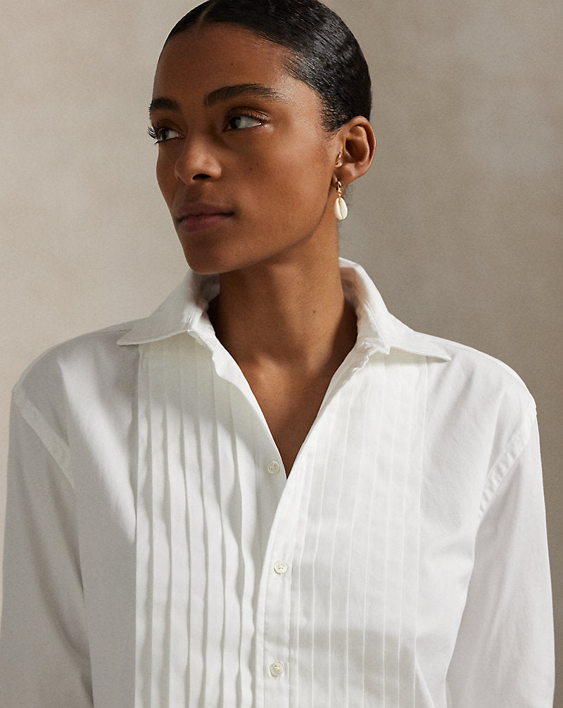 Camicia da smoking in cotone — Bianco
