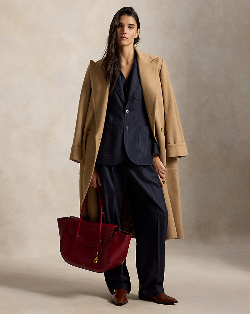 Blazer monopetto gessato in lana — Blu navy/Gessato