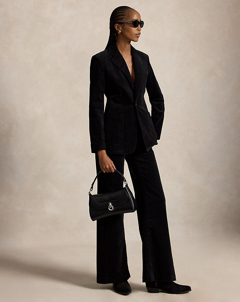Blazer monopetto in velluto a coste — Nero Polo