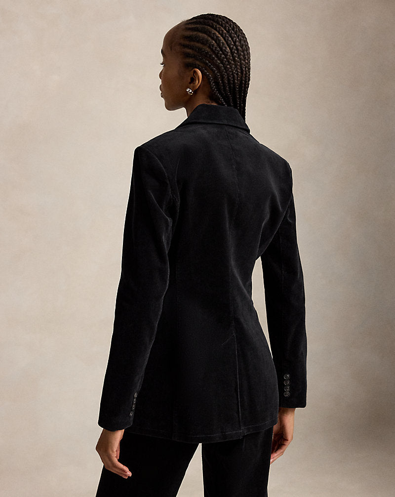 Blazer monopetto in velluto a coste — Nero Polo