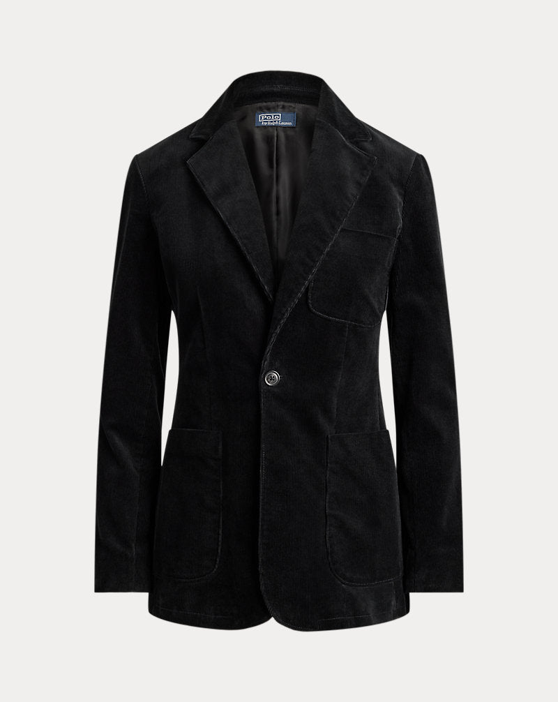 Blazer monopetto in velluto a coste — Nero Polo