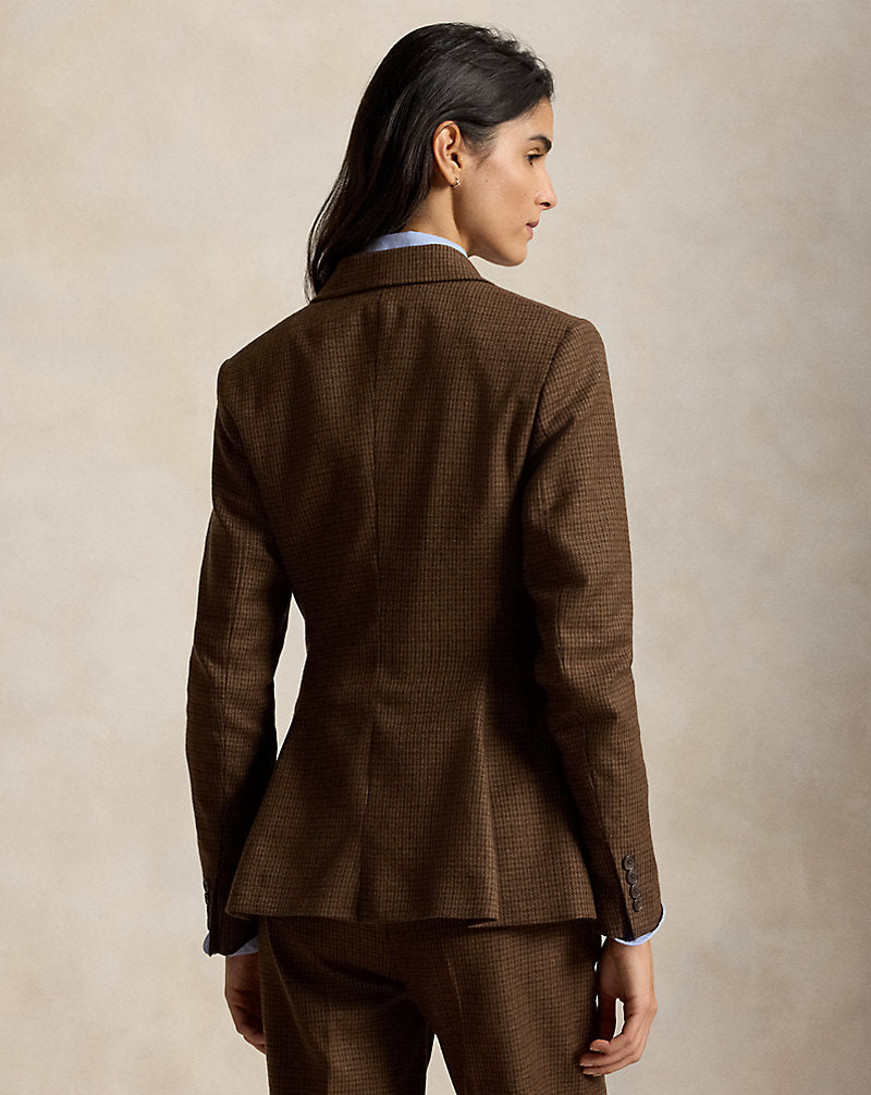 Blazer da equitazione monopetto in tweed — Pied-de-poule multi