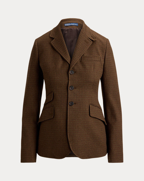 Blazer da equitazione monopetto in tweed — Pied-de-poule multi