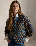 Giacca double-face trapuntata in cotone — Blu navy multicolore