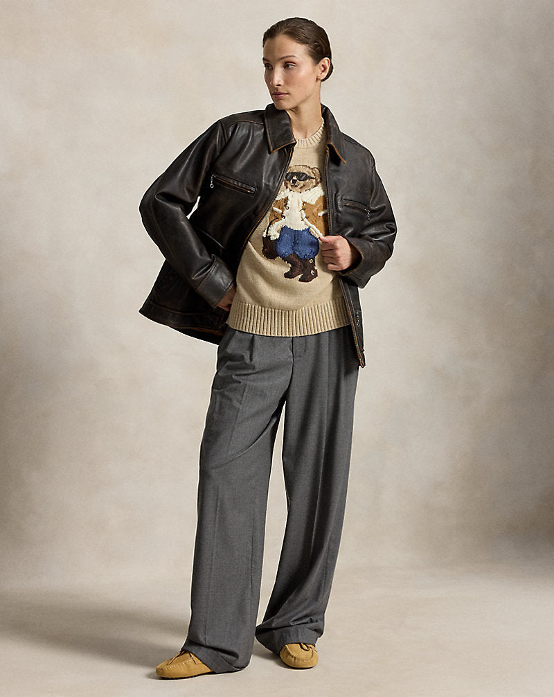 Maglia a girocollo Winter Polo Bear — Color cuoio multicolore