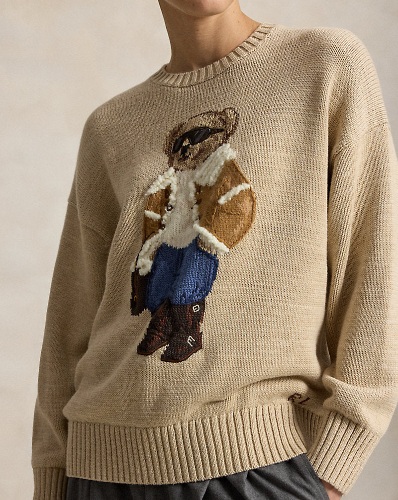 Maglia a girocollo Winter Polo Bear — Color cuoio multicolore
