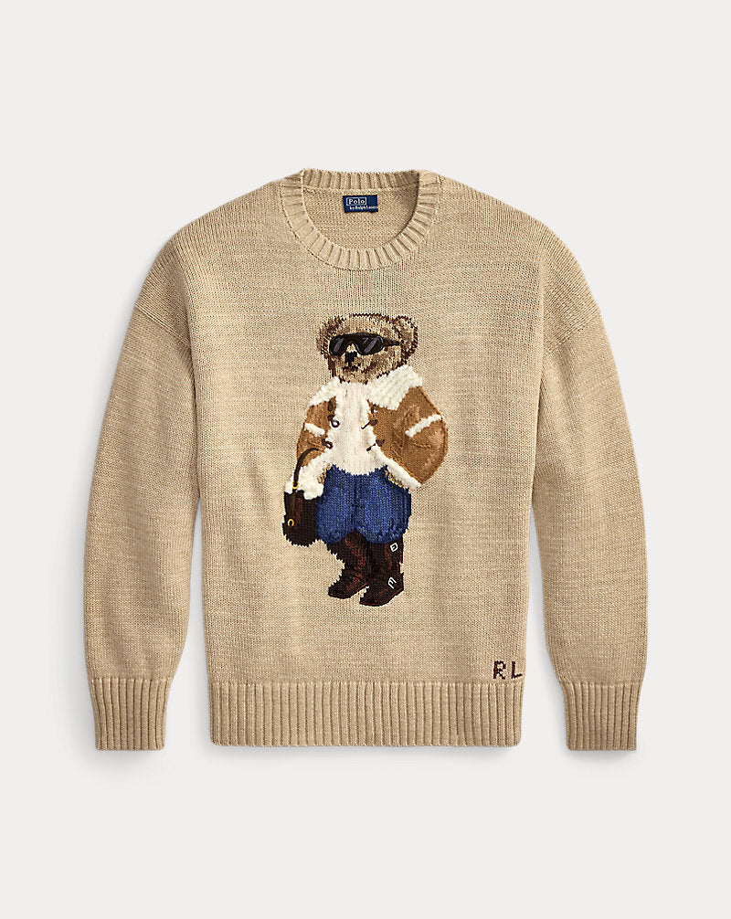 Maglia a girocollo Winter Polo Bear — Color cuoio multicolore