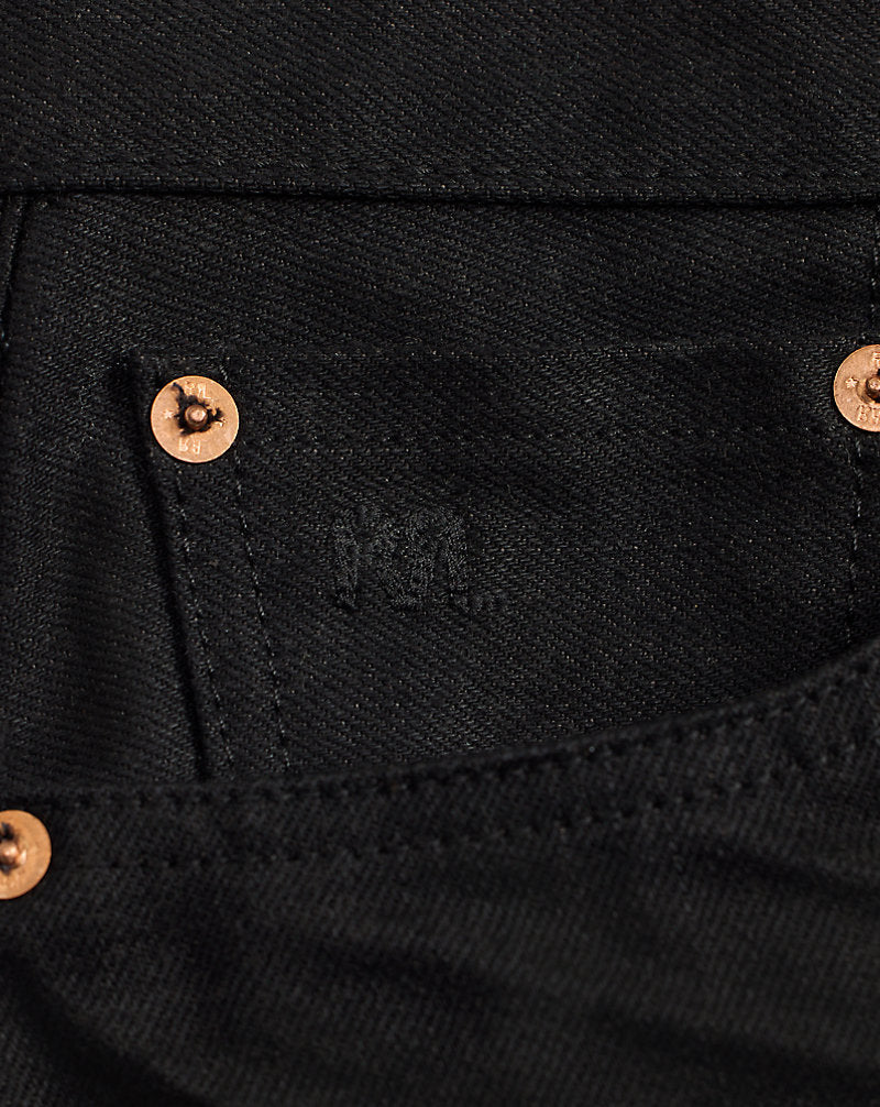Jeans con cimosa neri High Boy-Fit — Nero