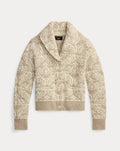 Cardigan in maglia jacquard a fiori — Naturale/Panna