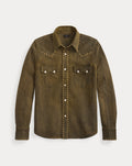 Camicia western in denim marrone lavato — Marrone lavato