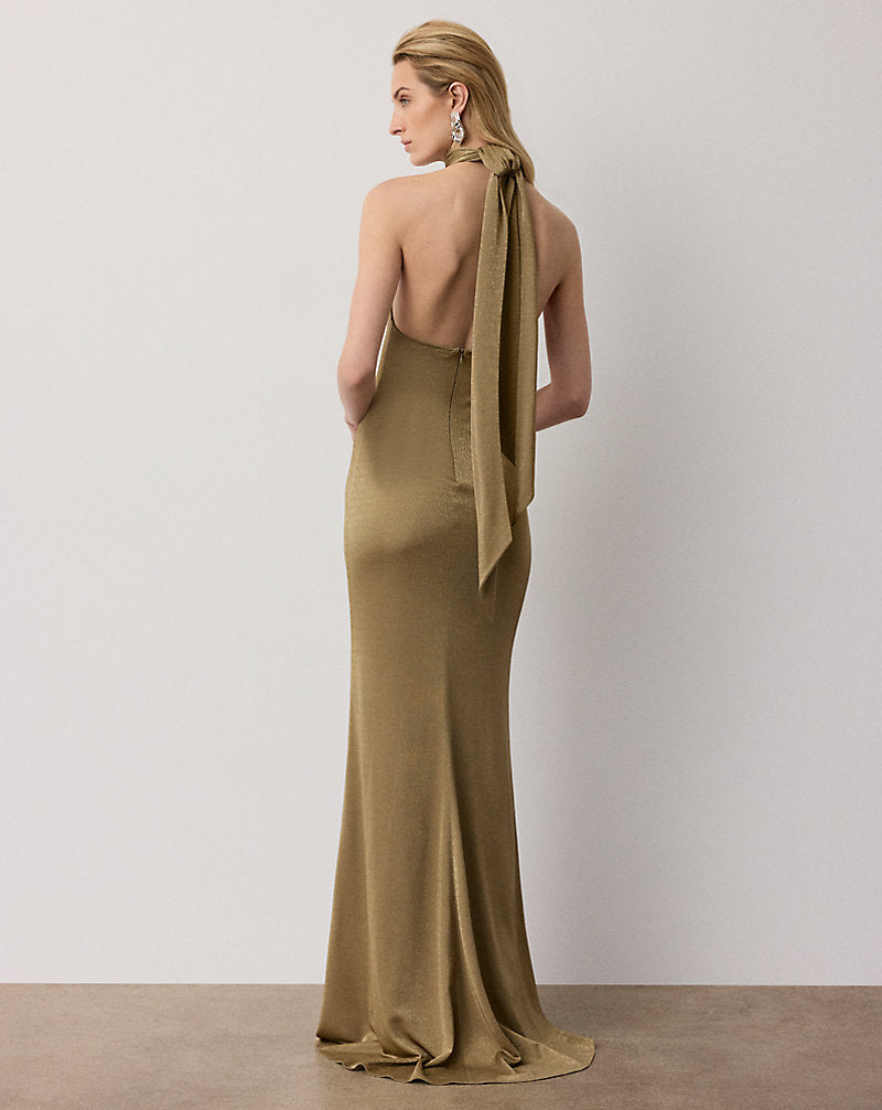 Abito Kelsie in jersey metallizzato — Oro antico
