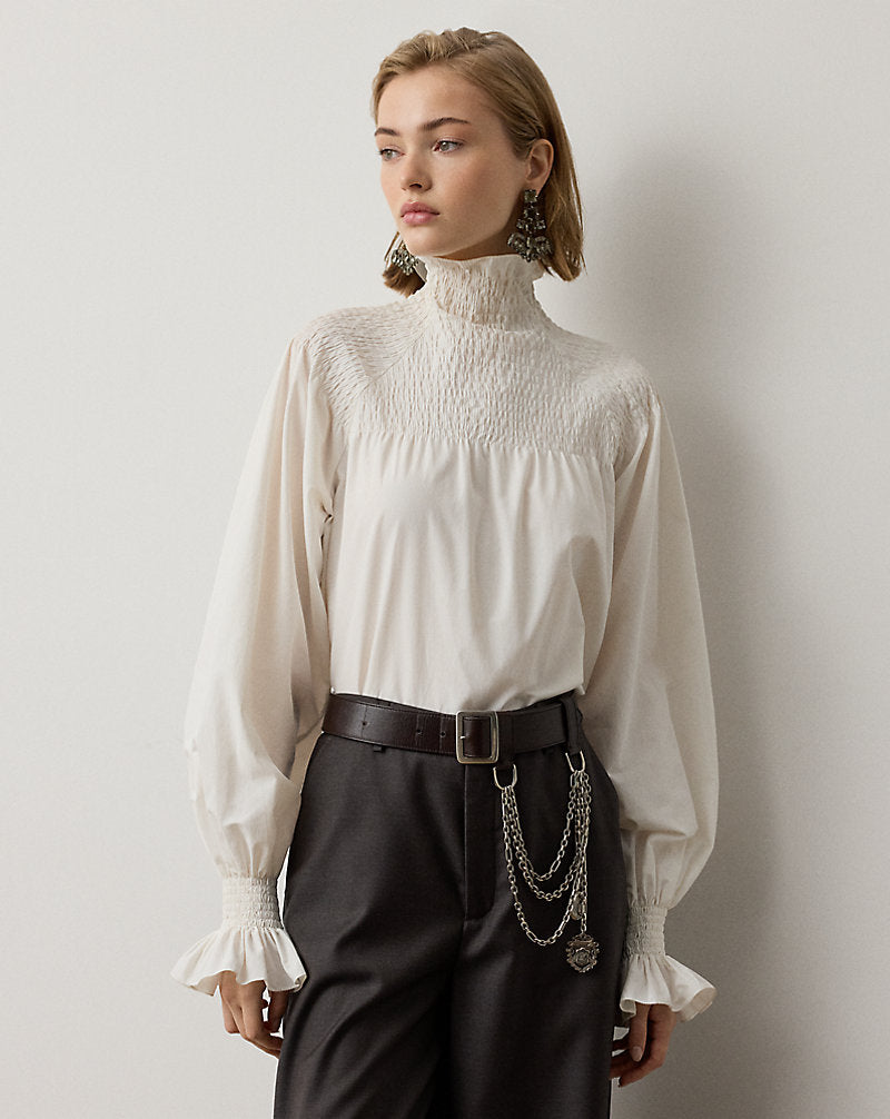Camicetta Maddison in popeline — Panna