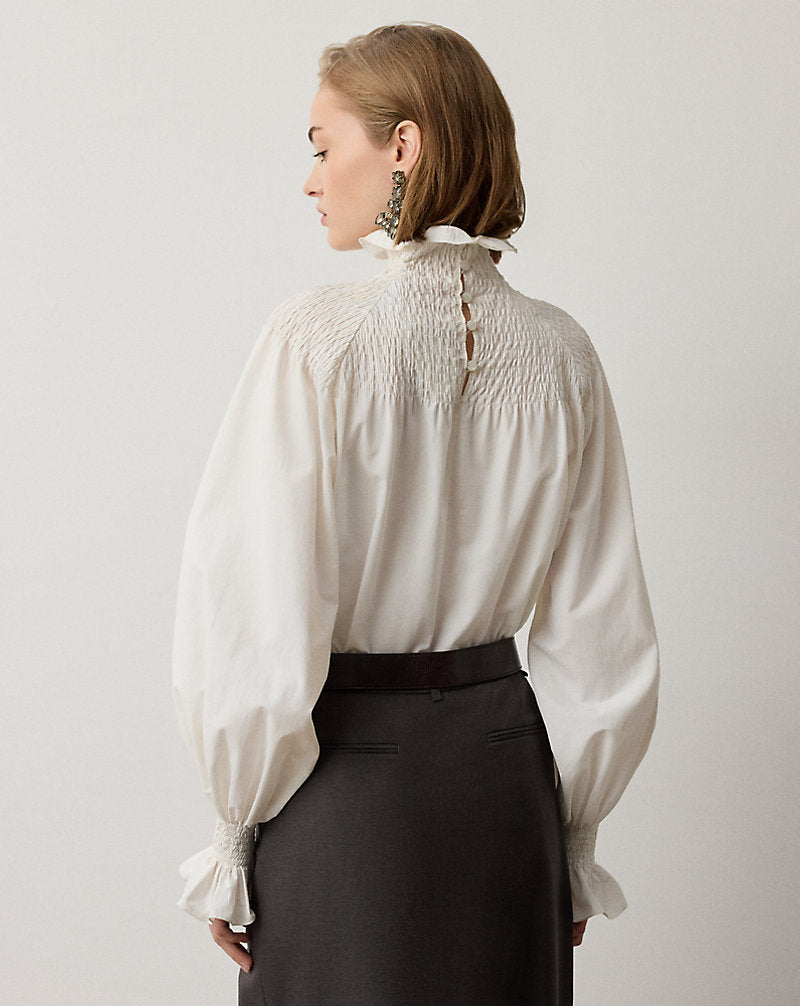 Camicetta Maddison in popeline — Panna