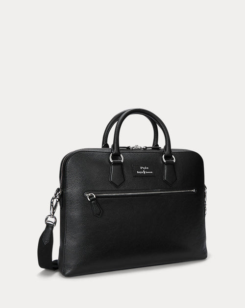 Borsa da lavoro in pelle martellata — Nero