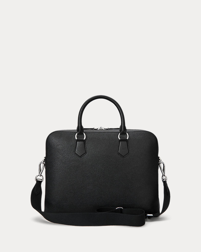 Borsa da lavoro in pelle martellata — Nero