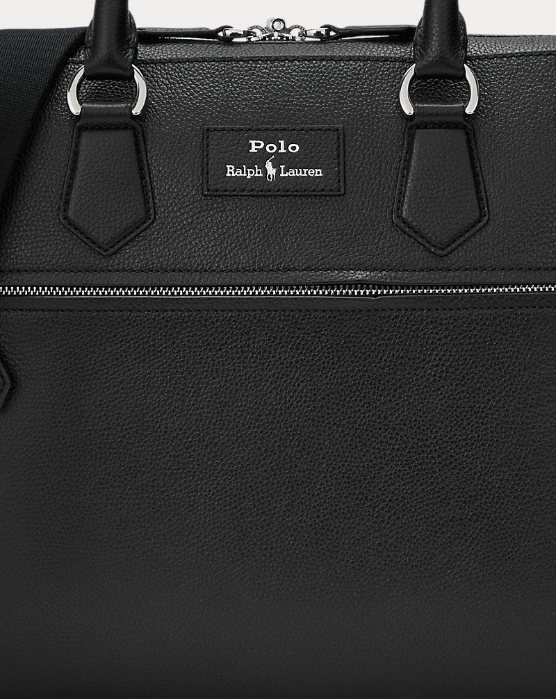 Borsa da lavoro in pelle martellata — Nero