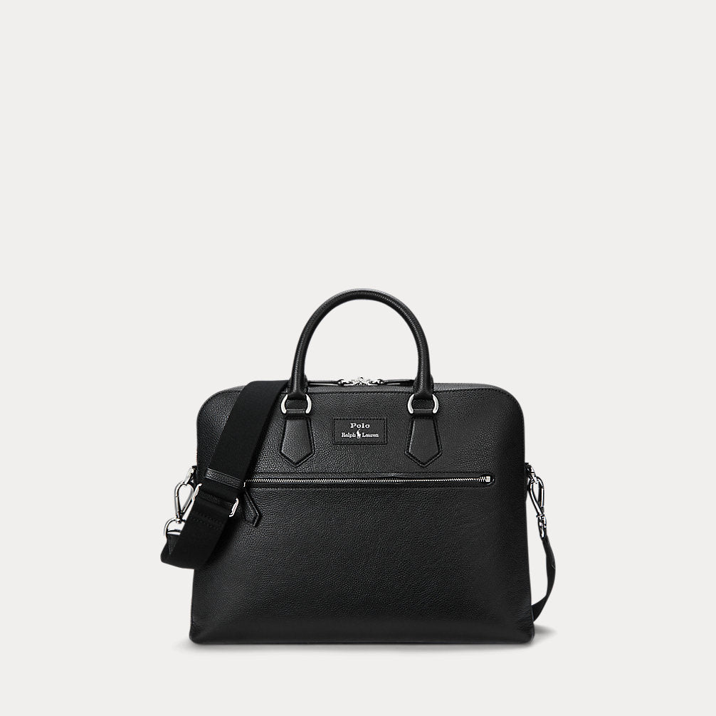 Borsa da lavoro in pelle martellata — Nero