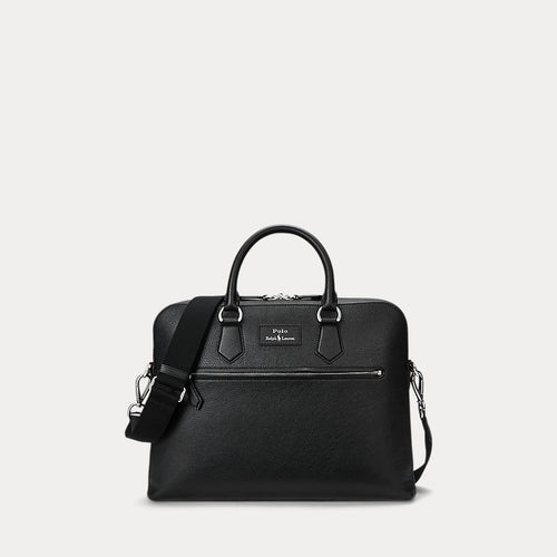 Borsa da lavoro in pelle martellata — Nero