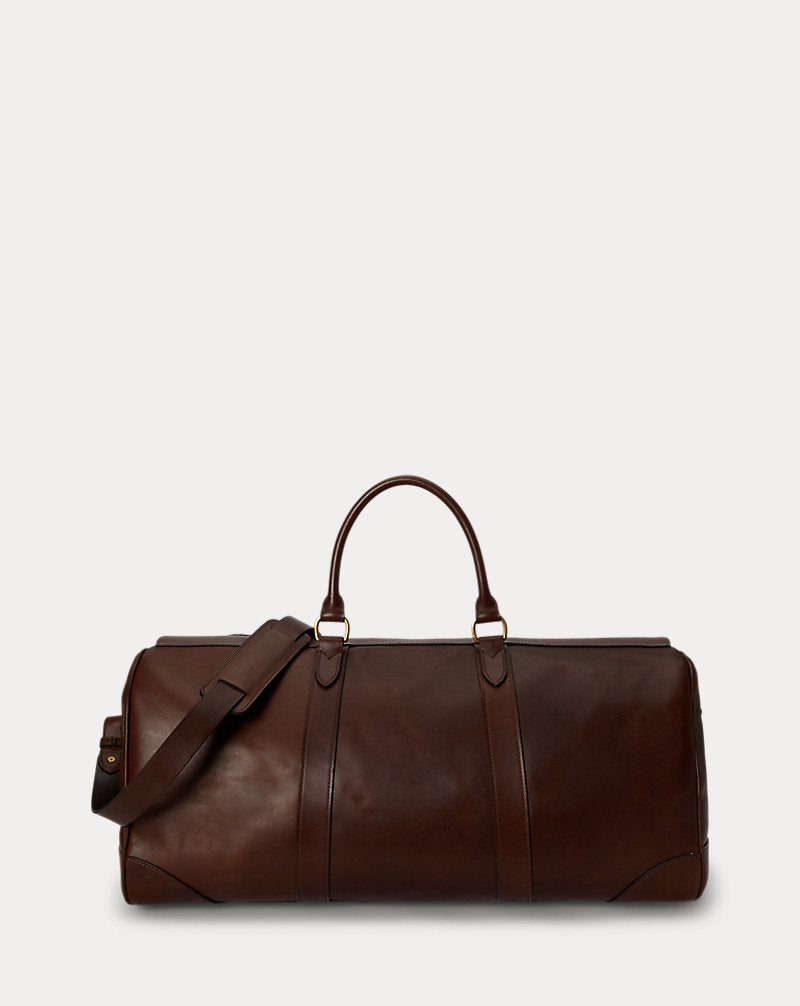 Borsone Heritage Lock grande in pelle — Marrone brunito