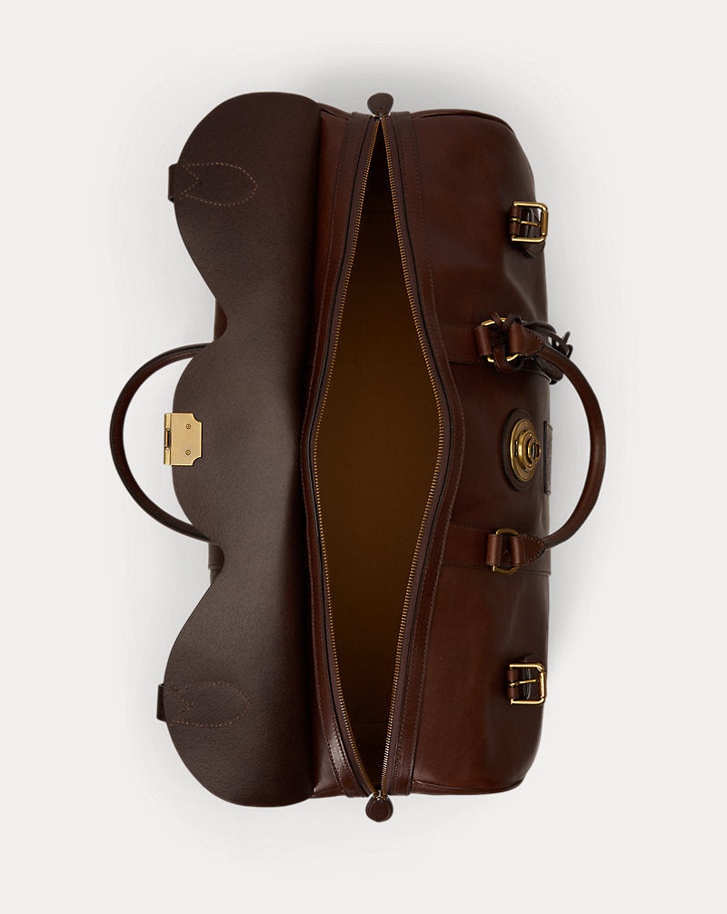 Borsone Heritage Lock grande in pelle — Marrone brunito