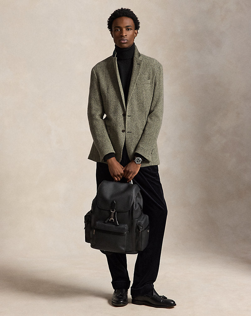 Zaino Polo ID in pelle martellata — Nero