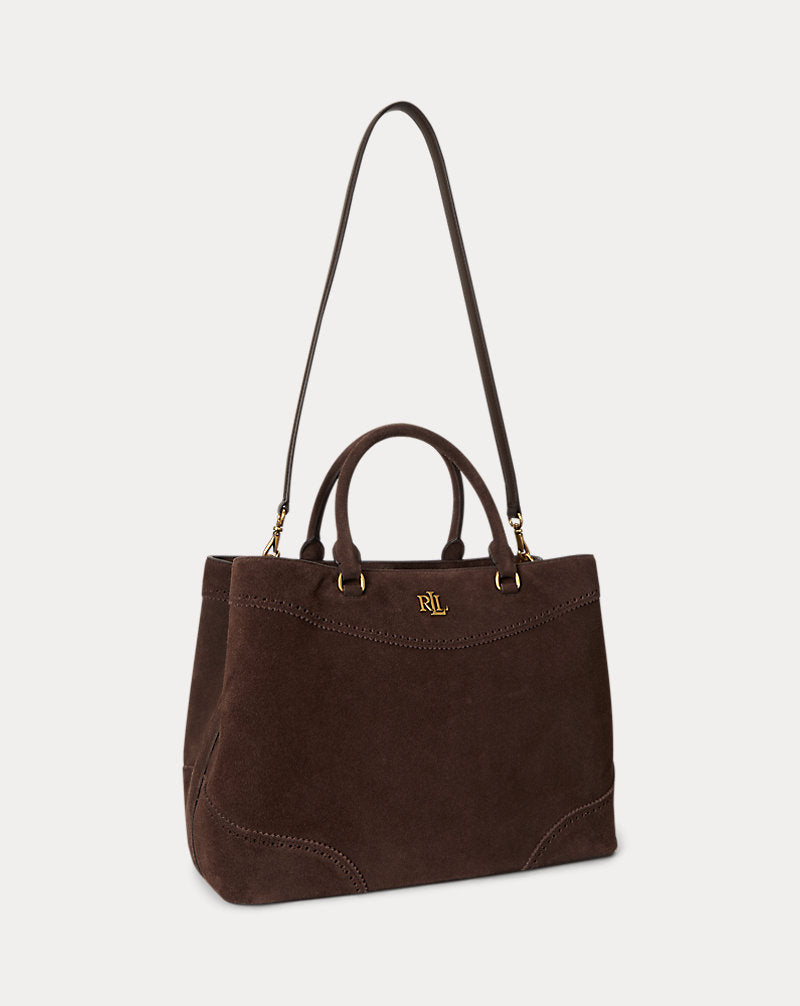 Bauletto Marcy grande in camoscio — Marrone castagna