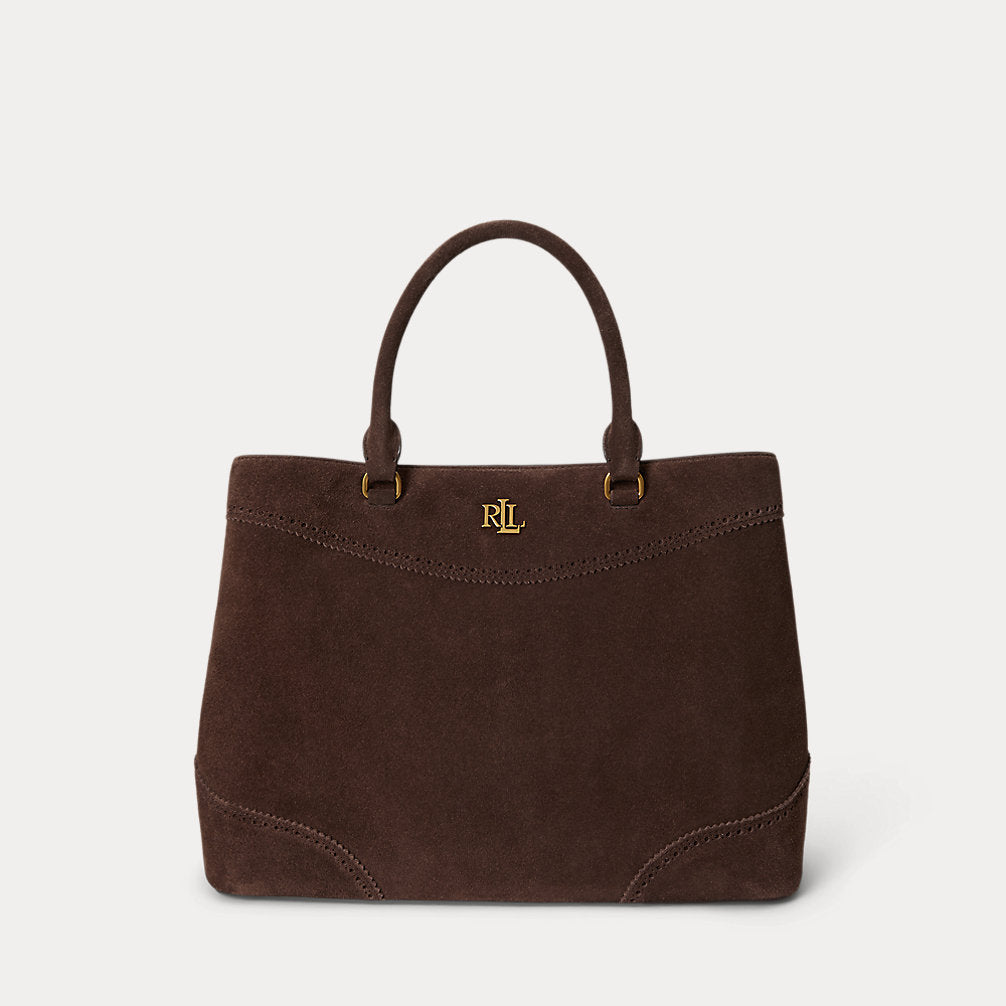 Bauletto Marcy grande in camoscio — Marrone castagna