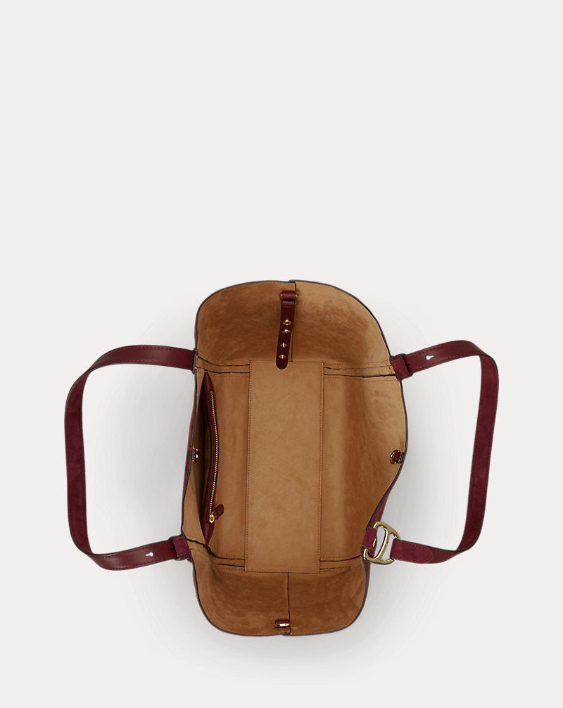 Tote Tasha grande in pelle scamosciata — Granato scuro