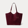 Tote Tasha grande in pelle scamosciata — Granato scuro