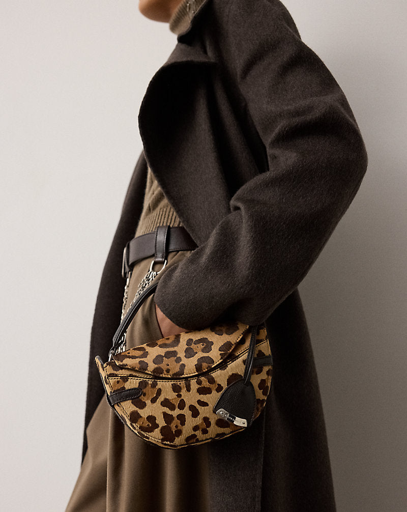 Borsa a tracolla Ralph mini in cavallino — Col cuoio multi/Cioccol