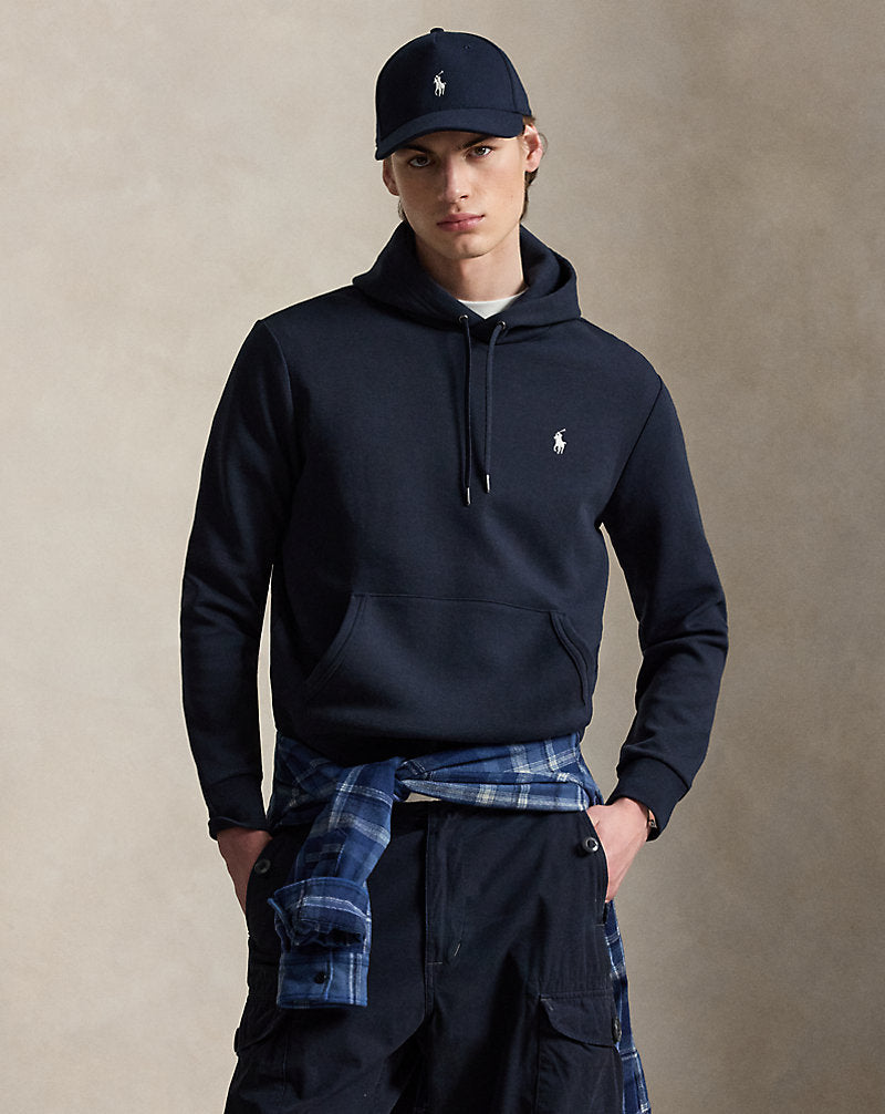 Felpa con cappuccio a maglia doppia — Blu navy Aviator