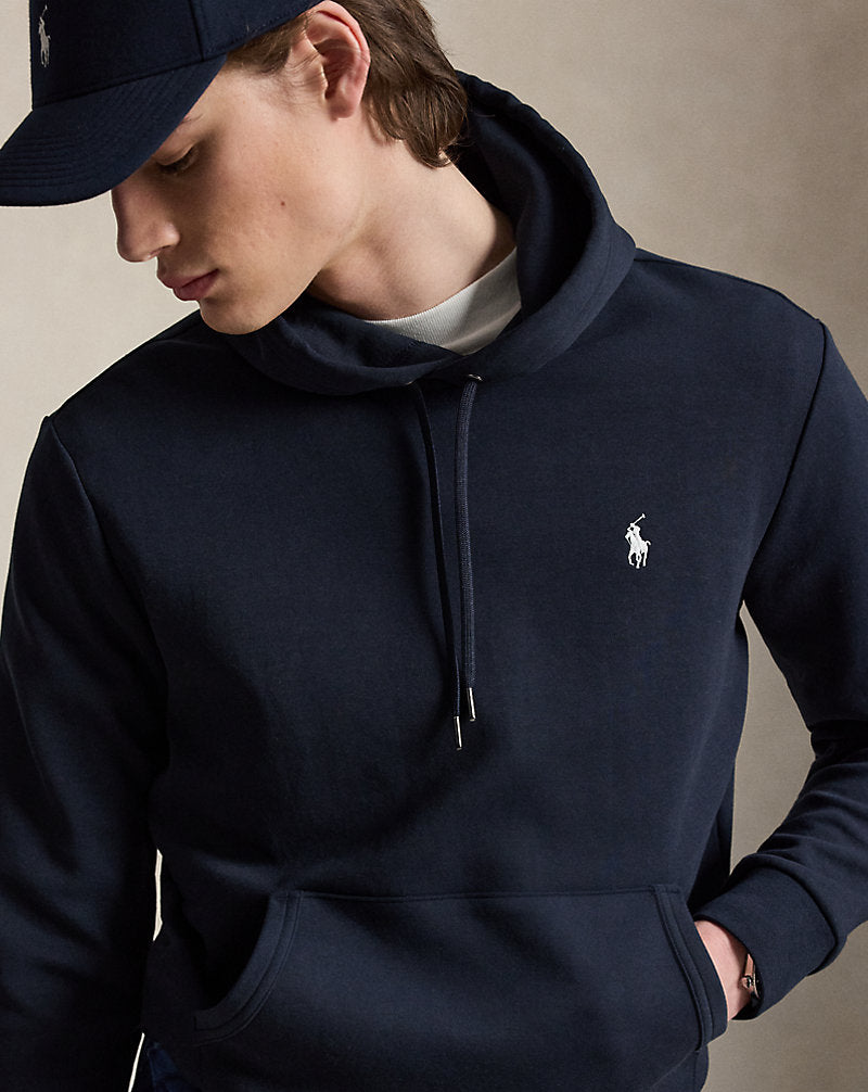 Felpa con cappuccio a maglia doppia — Blu navy Aviator