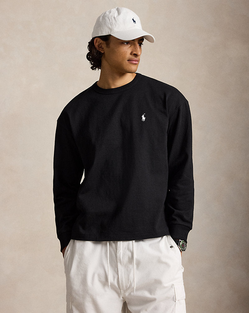 Maglietta a maniche lunghe Relaxed-Fit — Nero Polo
