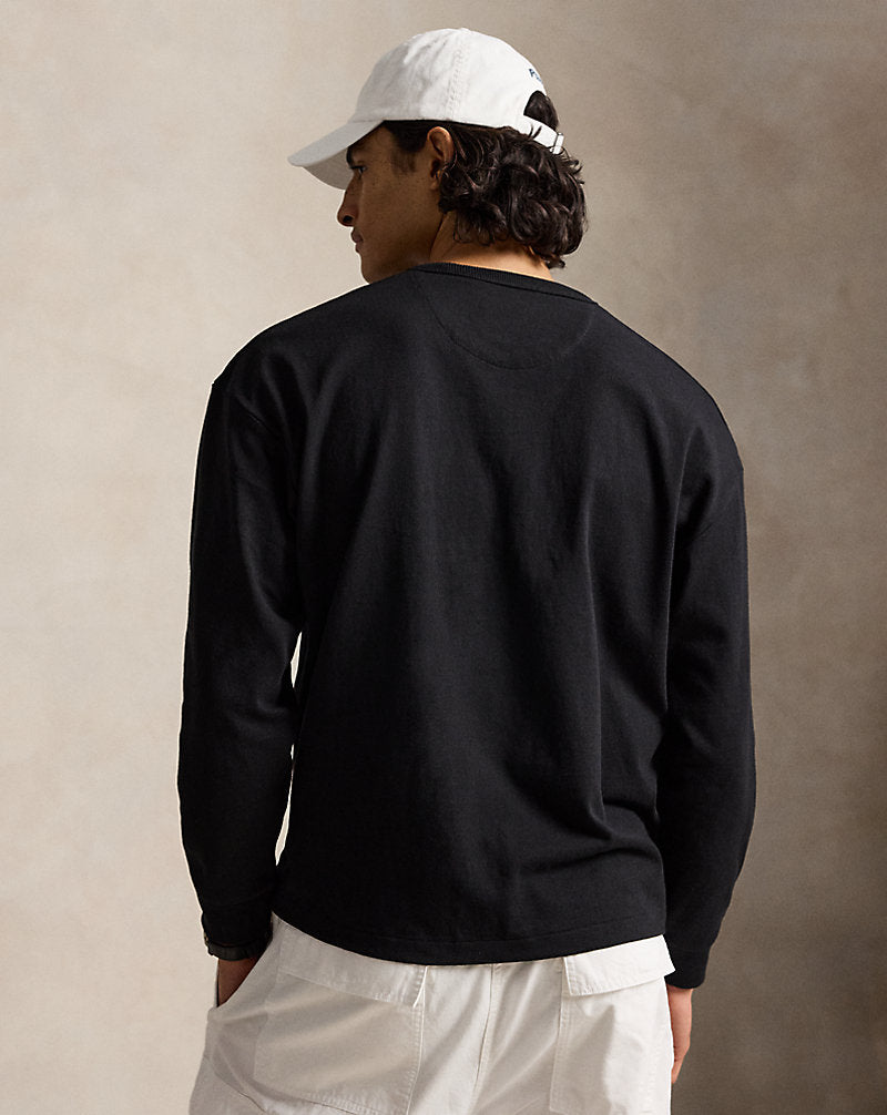 Maglietta a maniche lunghe Relaxed-Fit — Nero Polo