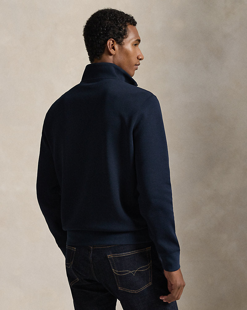 Pullover a maglia doppia con cerniera — Blu navy Aviator