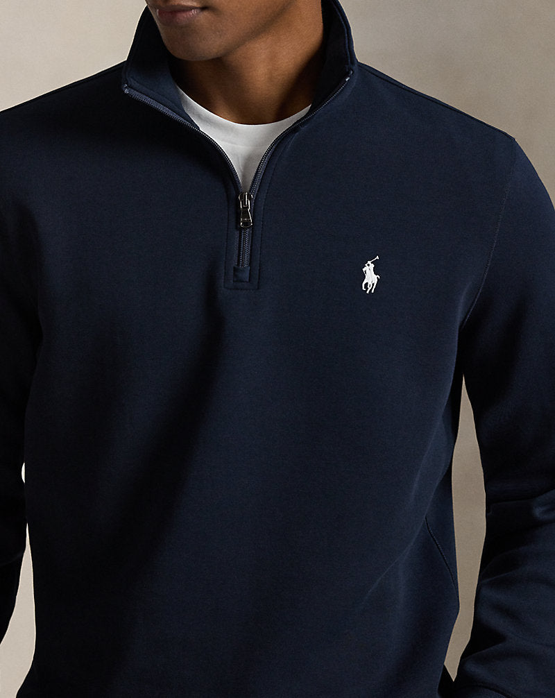 Pullover a maglia doppia con cerniera — Blu navy Aviator