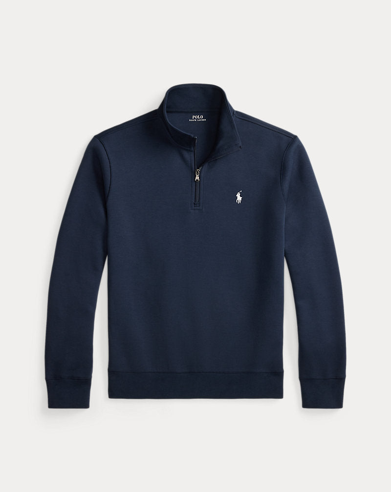 Pullover a maglia doppia con cerniera — Blu navy Aviator