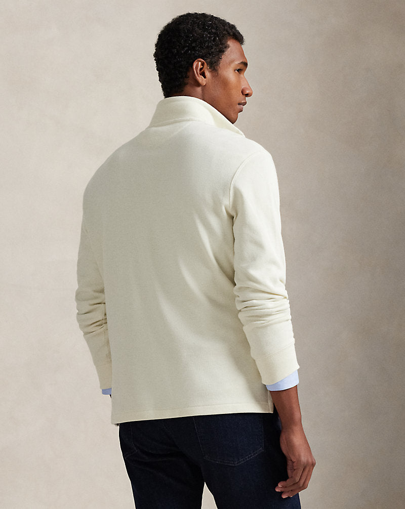 Pullover a coste con cerniera — Panna pergamena