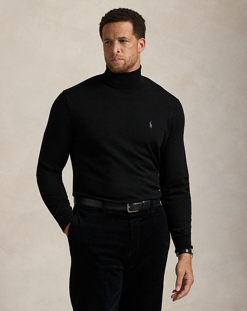 Maglia dolcevita in lana lavabile — Nero Polo